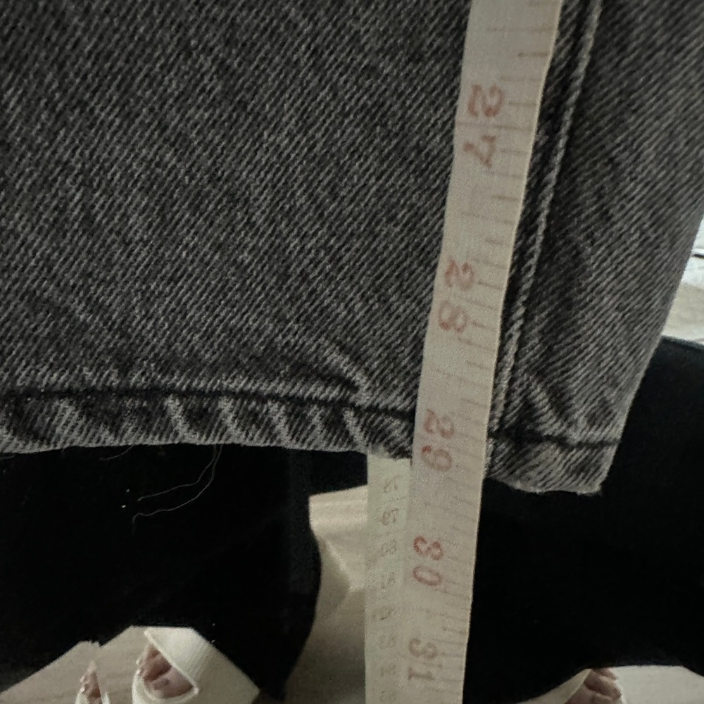 NWT AGOLDE High Rise Fold Waistband Jeans Straight Wide Leg Charcoal Wash 27 - Picture 12 of 12